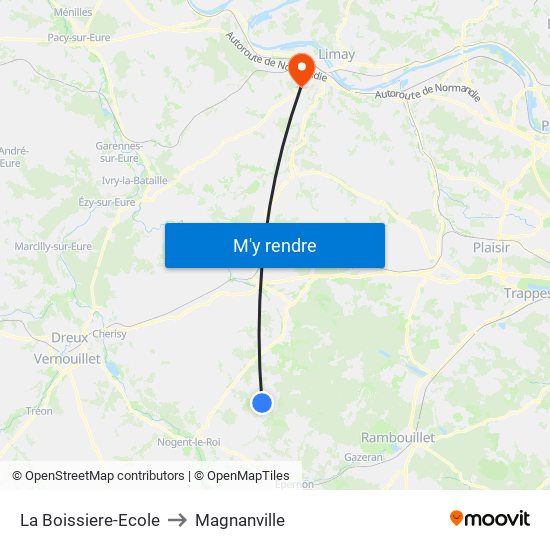 La Boissiere-Ecole to Magnanville map