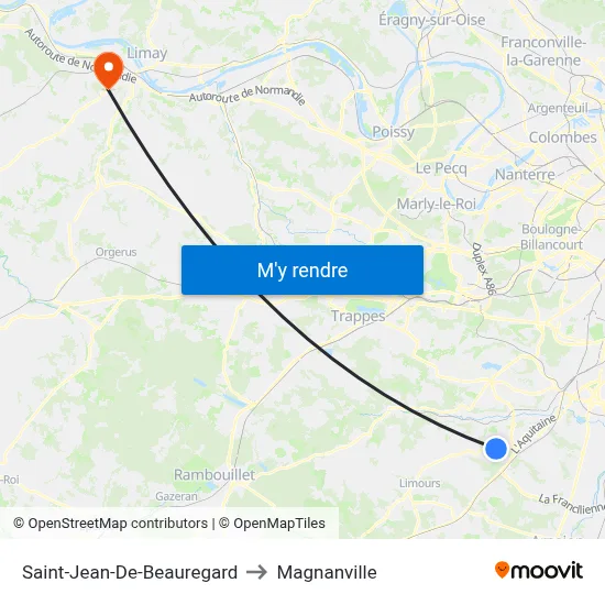 Saint-Jean-De-Beauregard to Magnanville map