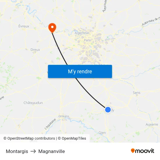 Montargis to Magnanville map