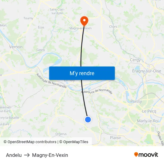 Andelu to Magny-En-Vexin map