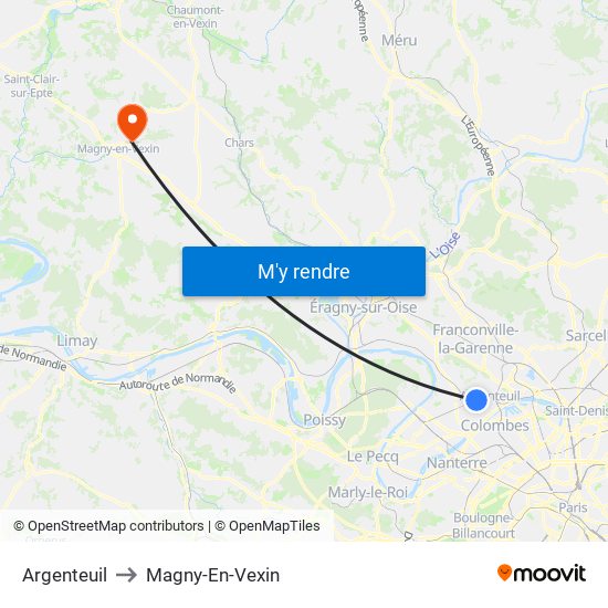 Argenteuil to Magny-En-Vexin map