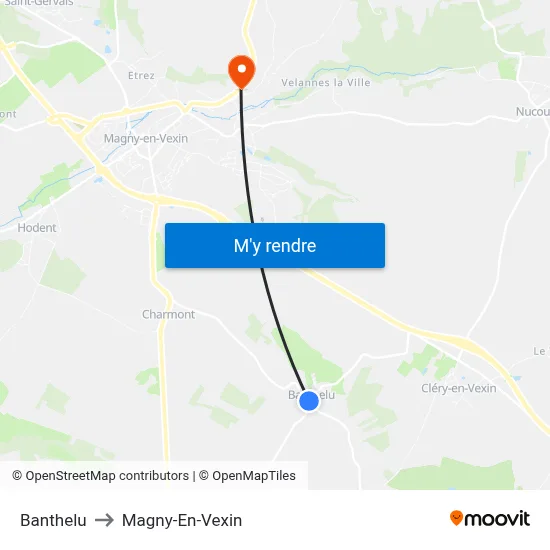 Banthelu to Magny-En-Vexin map