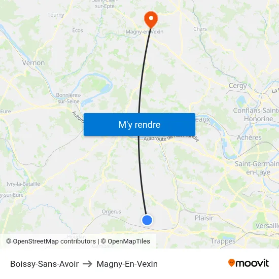 Boissy-Sans-Avoir to Magny-En-Vexin map