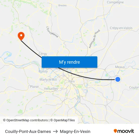 Couilly-Pont-Aux-Dames to Magny-En-Vexin map