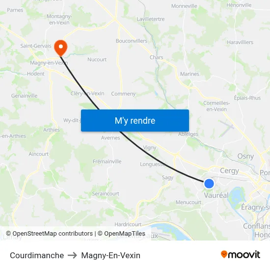 Courdimanche to Magny-En-Vexin map