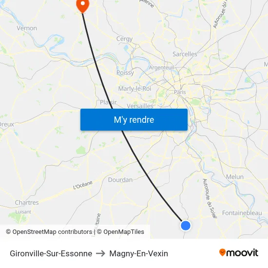 Gironville-Sur-Essonne to Magny-En-Vexin map