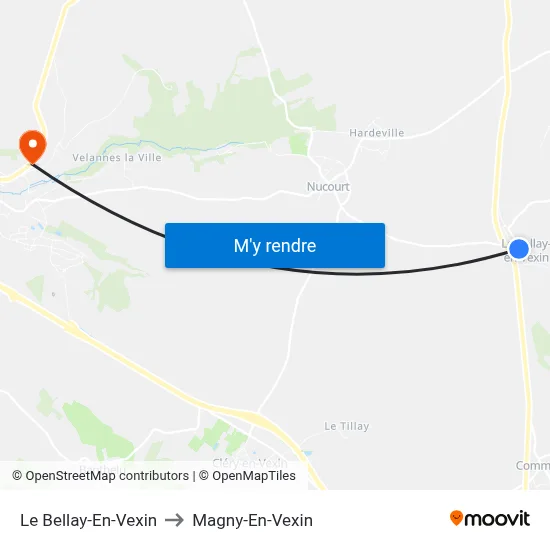 Le Bellay-En-Vexin to Magny-En-Vexin map