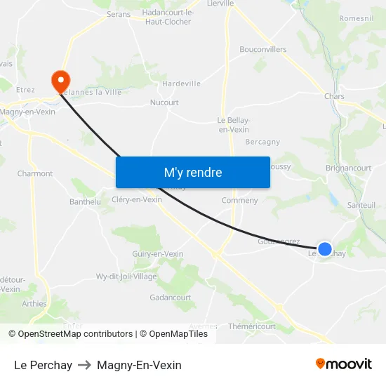 Le Perchay to Magny-En-Vexin map