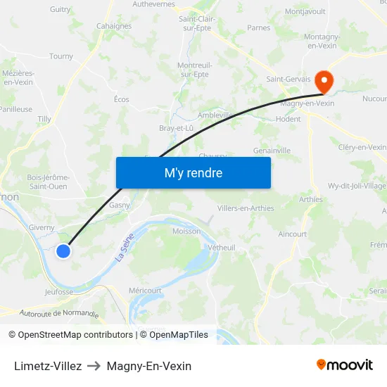 Limetz-Villez to Magny-En-Vexin map