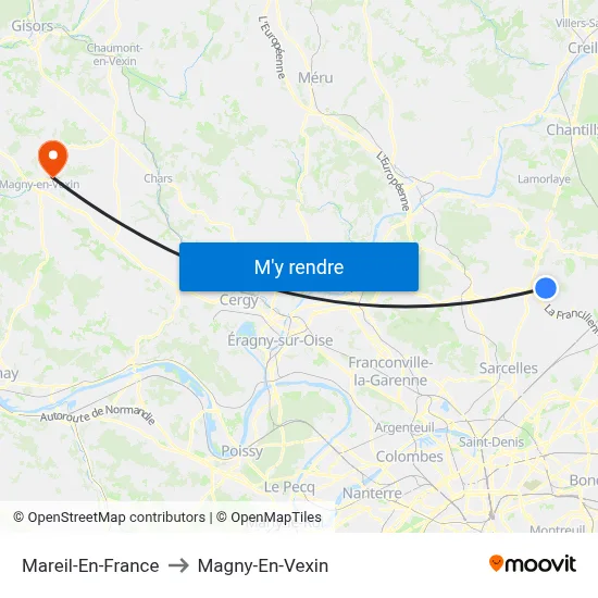 Mareil-En-France to Magny-En-Vexin map