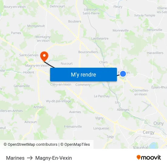 Marines to Magny-En-Vexin map