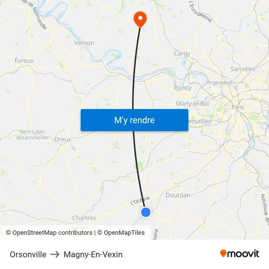 Orsonville to Magny-En-Vexin map