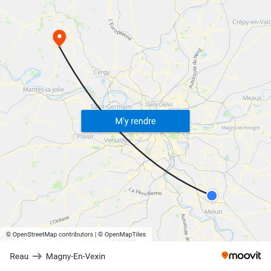 Reau to Magny-En-Vexin map
