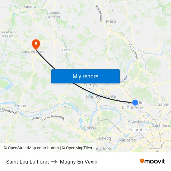 Saint-Leu-La-Foret to Magny-En-Vexin map