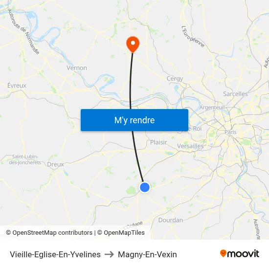 Vieille-Eglise-En-Yvelines to Magny-En-Vexin map