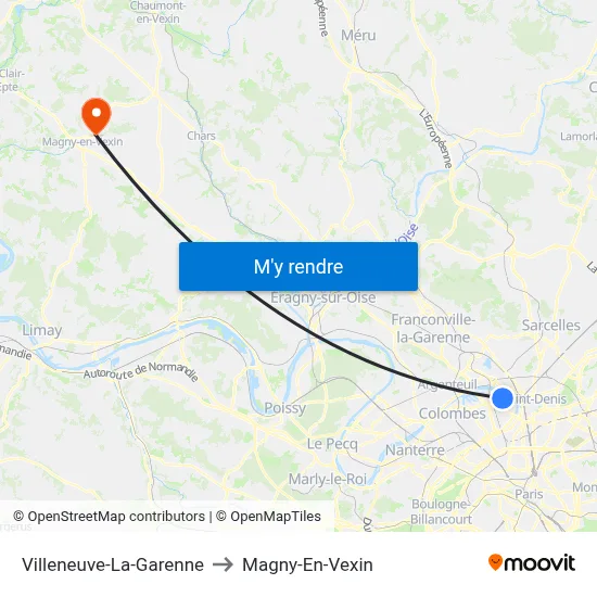 Villeneuve-La-Garenne to Magny-En-Vexin map