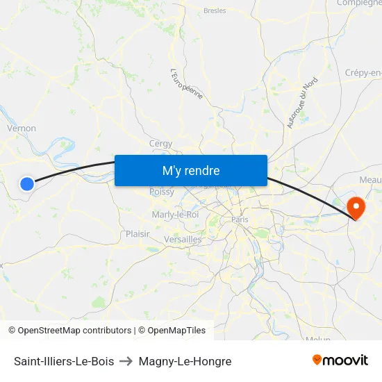Saint-Illiers-Le-Bois to Magny-Le-Hongre map
