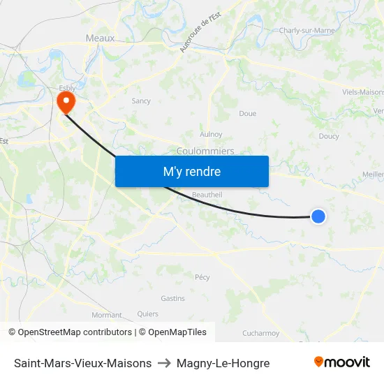 Saint-Mars-Vieux-Maisons to Magny-Le-Hongre map