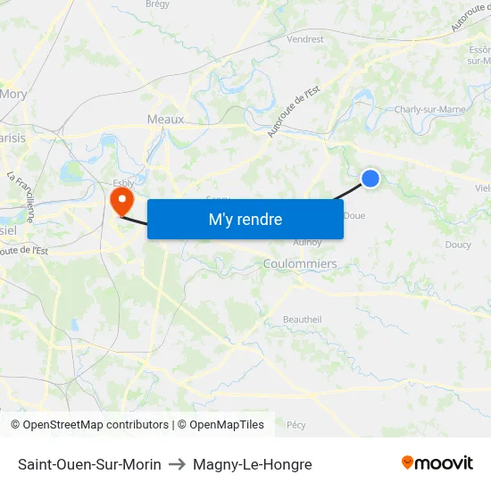 Saint-Ouen-Sur-Morin to Magny-Le-Hongre map