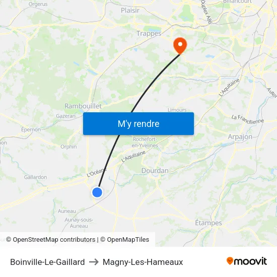 Boinville-Le-Gaillard to Magny-Les-Hameaux map