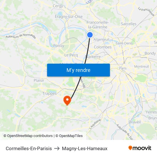 Cormeilles-En-Parisis to Magny-Les-Hameaux map