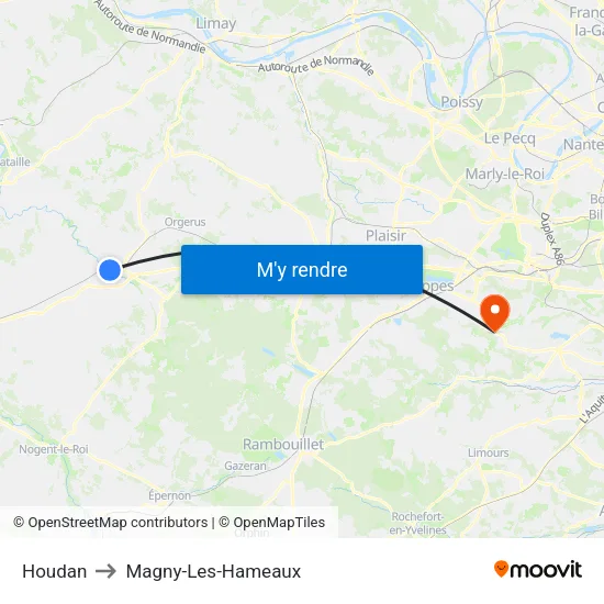 Houdan to Magny-Les-Hameaux map