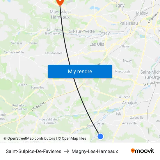 Saint-Sulpice-De-Favieres to Magny-Les-Hameaux map