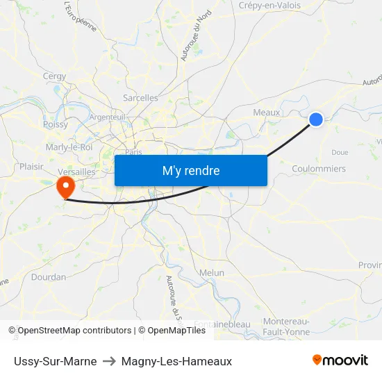 Ussy-Sur-Marne to Magny-Les-Hameaux map