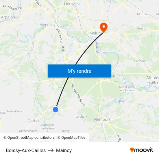 Boissy-Aux-Cailles to Maincy map