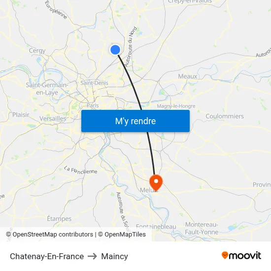 Chatenay-En-France to Maincy map