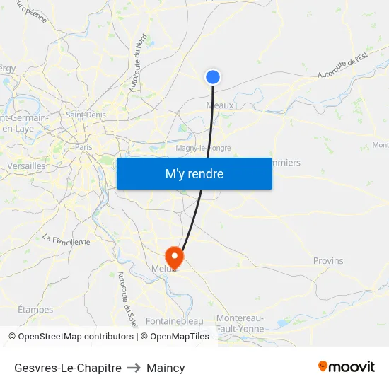 Gesvres-Le-Chapitre to Maincy map