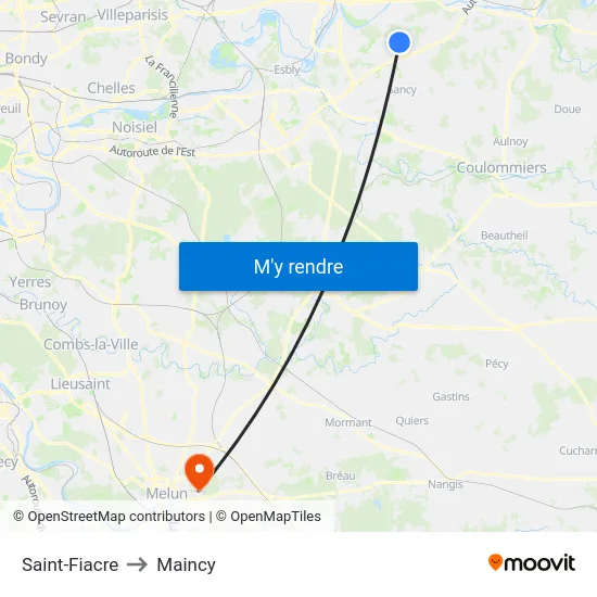 Saint-Fiacre to Maincy map