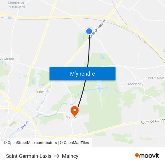 Saint-Germain-Laxis to Maincy map