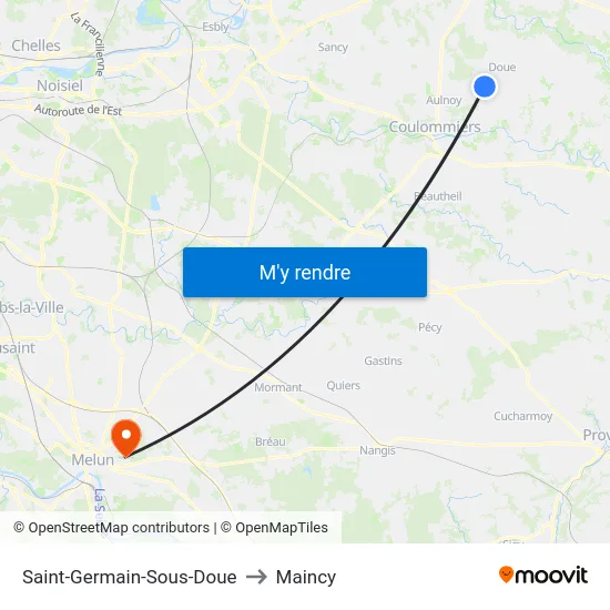 Saint-Germain-Sous-Doue to Maincy map