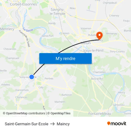 Saint-Germain-Sur-Ecole to Maincy map