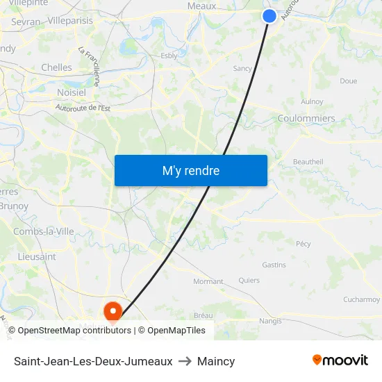 Saint-Jean-Les-Deux-Jumeaux to Maincy map