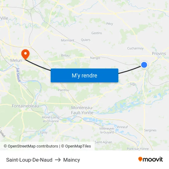 Saint-Loup-De-Naud to Maincy map