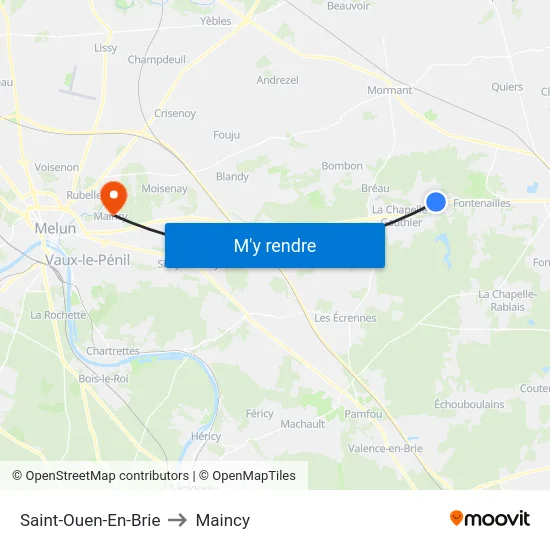 Saint-Ouen-En-Brie to Maincy map