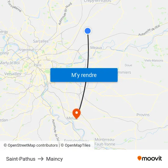 Saint-Pathus to Maincy map