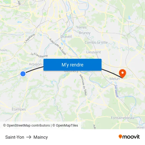 Saint-Yon to Maincy map