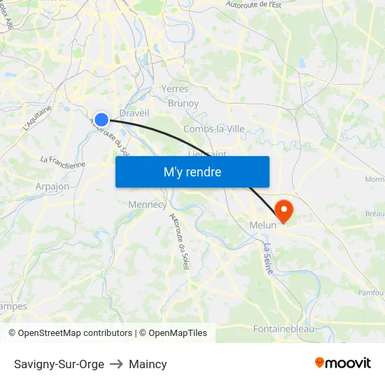 Savigny-Sur-Orge to Maincy map
