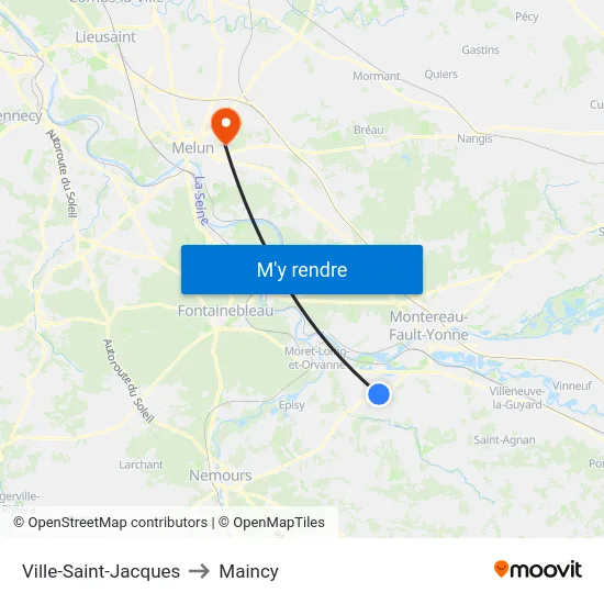 Ville-Saint-Jacques to Maincy map
