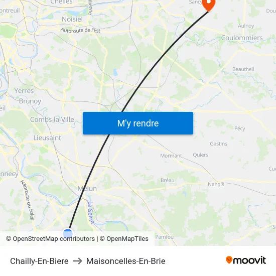 Chailly-En-Biere to Maisoncelles-En-Brie map