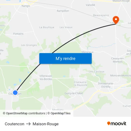 Coutencon to Maison-Rouge map
