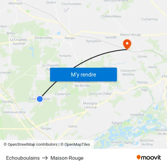 Echouboulains to Maison-Rouge map