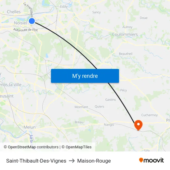 Saint-Thibault-Des-Vignes to Maison-Rouge map