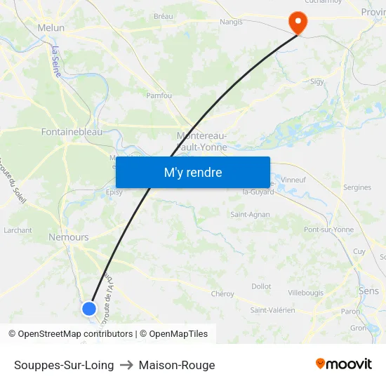 Souppes-Sur-Loing to Maison-Rouge map