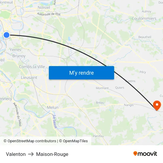 Valenton to Maison-Rouge map
