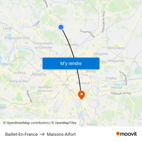 Baillet-En-France to Maisons-Alfort map