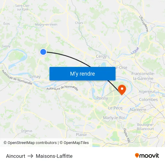 Aincourt to Maisons-Laffitte map
